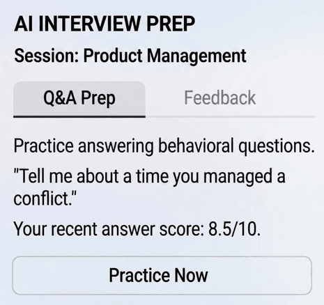 AI Interview Prep — Practice questions and coaching